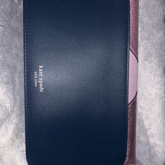 KATE SPADE NADINE LILAC METALLIC COLOR BLOCK MEDIUM CLUTCH CARD WALLET WLRU5589 - Picture 3 of 8